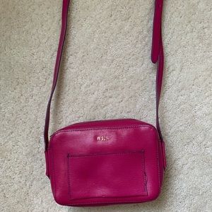 Ralph Lauren Magenta Leather Crossbody Bag